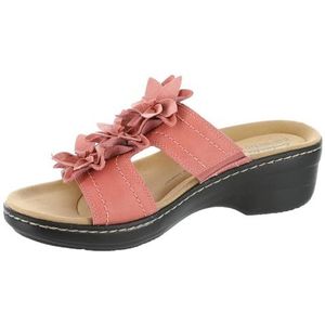 Clarks Merliah Raelyn Slide Sandaal voor heren, Koraal Leer, 10 UK Wide