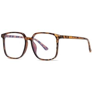 NOVESIXTDAT Extra grote leesbril voor dames en heren, oversized TR-frame computerleesbril, grote anti-blauw licht-/oogbelastingsbril (kleur: tortoiseslicht, maat: 150)