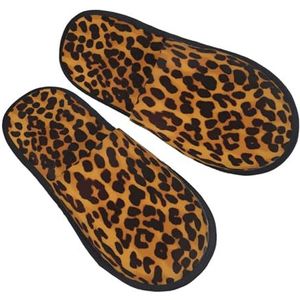 BONDIJ Cool Cheetah luipaardprint pantoffels zachte pluche huispantoffels warme instappers gezellige indoor outdoor slippers voor vrouwen, Zwart, one size