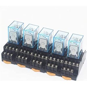 PWQBABJWL Relay 5 Set My4nj Spoel AC12V AC24V DC12V DC24V DC36V AC110V AC220V HH54P 5A Miniatuur Elektromagnetische Algemeen Doelen Relais met Socket (Maat: DC36V)