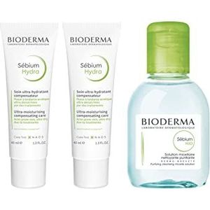 Sebium | Sebium Hydra + Sebium H2O | hydrateert en voedt | ultra-drogend | kalmeert en vermindert behandelingseffecten | gezicht | acne-gevoelige huid | 2 x 40 ml + 1 x 100 ml