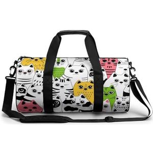 Kleurrijke Katten Grote Gym Bag Lichtgewicht Carry On Duffel Bag Met Compartimenten Tote Bag Travel