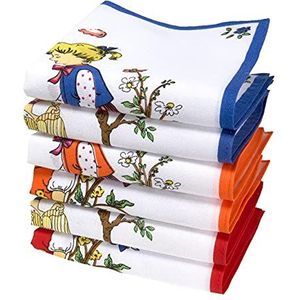 Merrysquare - Model Girly - Zakdoeken - 100% Katoen - 6 Stuks - Klein Formaat 27 cm x 27 cm