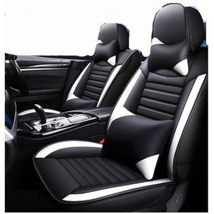 Beschermhoes Autostoel Voor Nissan Voor X-Trail Voor Versa Voor Sulphy Voor Teana Voor Sentra Voor Maxima Voor Murano Aangepaste Lederen Accessoires(Luxury Black White 5 seat)