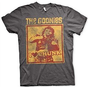 Officieel gelicenseerde Merchandise The Goonies I Love Chunk T-shirt (bruin), Brun