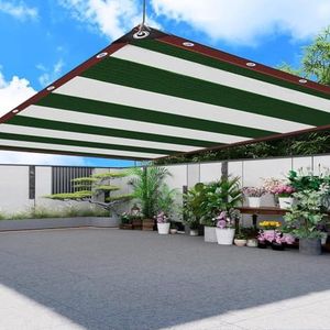 HEFJIAYCIQ Donkergroen Schaduwdoek, Duurzaam Gaasdekzeil Met Zeilringen, Zonschaduw Net Voor Planten Serre Openluchtpergola,Dark green,5x5m