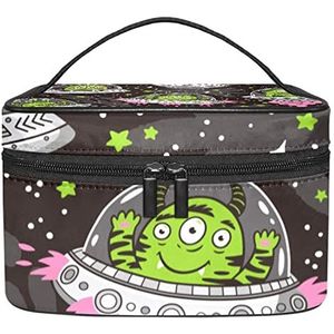 Alien make-up organizer tas, reismake-up tas organizer case draagbare cosmetische tas voor vrouwen en meisjes toiletartikelen, Meerkleurig, 22.5x15x13.8cm/8.9x5.9x5.4in