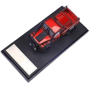 auto model 1:64 for Land Rover Ddfender 110 Pickup Truck Miniatuur Collectible Voertuig Schaal Gegoten Model Auto (Color : Red)