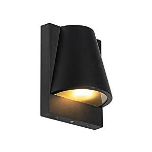 QAZQA - Industrieel Buiten wandlamp zwart IP44 met schemerschakelaar - Femke | Buitenverlichting - Aluminium Rond - GU10 Geschikt voor LED - Max. 1 x 35 Watt