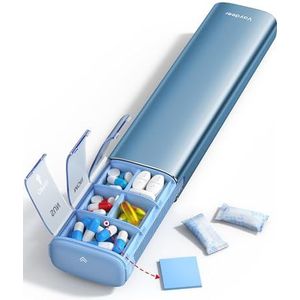 Vaydeer 7-daagse wekelijkse pillenorganizer (ondersteuning 2 keer per dag), metalen reispillenetui, grote capaciteit dagelijkse schattige pillendoos voor supplementen, pillen, vitamines en medicijnen