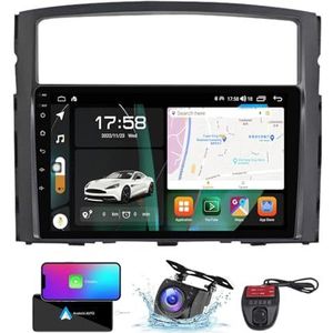 Android 13 GPS-Autoradio voor Mitsubishi Pajero 4 V80 V90 2006-2024 9 inch Touchscreen met Bluetooth/FM RDS DAB+ Radio/Carplay Android Auto/DSP Video Stereo Speler + DVR Achtercamera(NF-6)