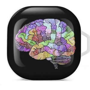 The Rainbow Brain Oortelefoon Case Compatibel met Galaxy Buds/Buds Pro Schokbestendig Hoofdtelefoon Case Cover Wit-Stijl
