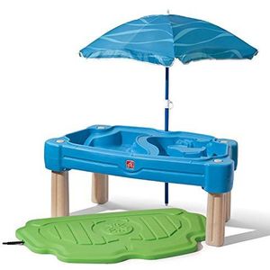 Step2 Zand & Watertafel Cascading Cove met deksel, parasol & 6 accessoires | Activiteitentafel / Zandtafel met deksel voor de tuin | Waterspeelgoed voor kinderen
