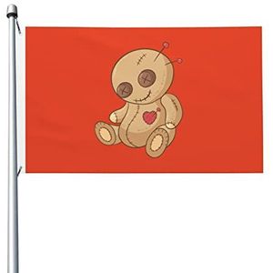 Boerderij Vlag Bruin Voodoo Pop 90X150cm Seizoensgebonden Vlag Lichtgewicht Outdoor Vlag Met Oogjes Tuin Vlag Decoratie Voor Kerst Tuin Activiteiten