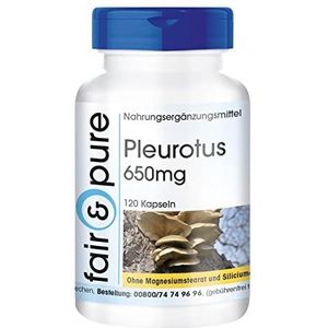 Fair & Pure® - Pleurotus 650mg (Pleurotus ostreatus) - vegan - zonder magnesiumstearaat - 120 Pleurotus capsules