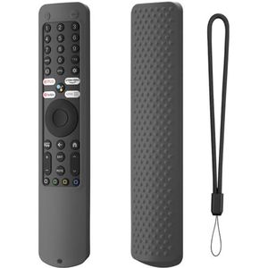 Siliconen hoes met afstandsbediening anti-slip beschermhoes anti-drop beschermende huid mouw met anti-verloren lanyard voor Xiaomi XMRM-ML (donkergrijs)