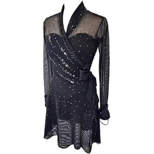 Kunstschaatsjurk for meisjes, ijsdansoutfits met rits for wedstrijden, aanpasbare balletkostuums(4XL)