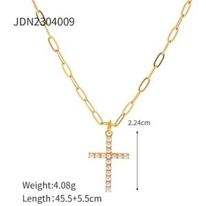 Youthway roestvrijstalen faux parel kruis hanger ketting waterdichte charme metaal goud kleur unisex mode-sieraden for mannen