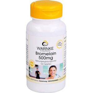 Warnke Vitalstoffe - Bromelaïne - 500mg - Natuurlijk Ananasenzym - 100 Tabletten