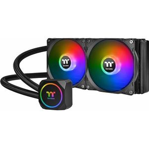 Thermaltake TH240 ARGB Moederbord Sync Edition Intel LGA1700 Ready/AM5/AMD Alles-in-één vloeistofkoelsysteem 240 mm hoog rendement radiator CPU-koeler CL-W286-PL12SW-C, zwart