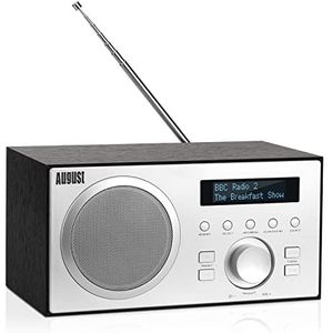 August - MB420 - Wekkerradio - Houten Behuzing - DAB+/FM - Bluetooth