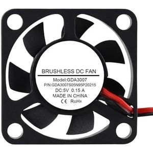 Set van 2 stille ventilatoren, 30 mm, 5 V, 12 V, 30 x 7 mm, voor laptop, rijrecorder, miniatuurradiatorventilator (5 V mouw, dubbel-7 cm, 2 ventilator)