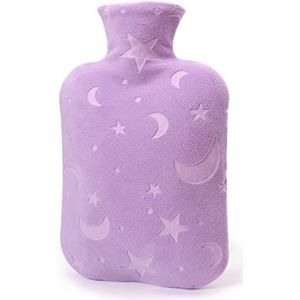 DICEVER Warmwaterkruik met zachte hoes - 2 liter warmwaterzak voor gezellige nachten, voeten en bedwarmer, paars