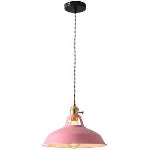 LANGDU Scandinavische moderne kroonluchter metalen lampenkap macaron kleur creatieve koepel hanglampen aluminium e27 verlichtingsarmaturen for keukeneiland studeerkamer woonkamer bar(Color:Pink)