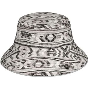 OdDdot Draak en tijger print emmer hoed strand zomer zonnehoed visser hoeden reflecterende strip zonnehoed voor vrouwen mannen, Grijze Tribal, Eén Maat