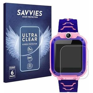 Savvies 6x Schermbeschermer voor Bothergu Kids Smartwatch Q12 Screen Protector Ultra Transparant