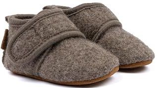 Mikk-line - Melange Denver - Kruipschoenen - 100% Wol - Antislip Leren Zool - 0-6 Maanden