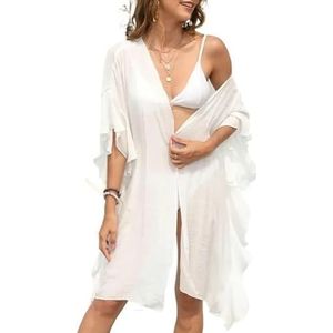 Cover Ups Voor Vrouwen Strandkleding Bikini Cover Ups Badpak Vest Cover Up Vrouwen Zomer Vakantie Strandjurk Voorkant Strandkleding Badmode Badpak Cover Ups Voor Vrouwen (Wit)