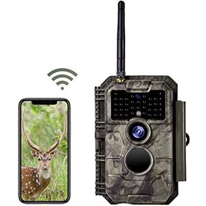 Folgtek Wildcamera met wifi, 48 MP 1296P, met draadloos nachtzicht, 23 m, 2,4 inch scherm, IP66 waterdicht en 0,3 s activeringssnelheid voor dieren