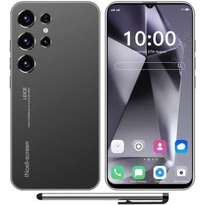 MTGud M24Ultra 4G ontgrendelde mobiele telefoons, 6,3 inch display goedkope smartphones Android 12, 3 GB + 32 GB/SD-256 GB, batterij 4500 mAh, 16 MP + 13 MP, Dual SIM, Face ID/GPS/wifi (zwart)