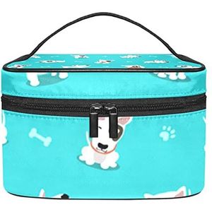 Leuke hondenhoofd en poten make-up organizer tas, reismake-up tas organizer case draagbare cosmetische tas voor vrouwen en meisjes toiletartikelen, Meerkleurig, 22.5x15x13.8cm/8.9x5.9x5.4in