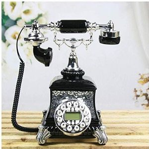 Telefoon Gesneden Europese Telefoon Vaste Thuis Vaste Retro Telefoon Creatieve Oude Antieke Knop (Zwart)