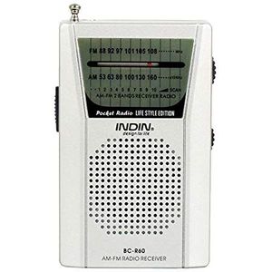 Szaerfa Mini-radio, draagbaar, FM-radio, met antenne voor senioren met beperkte mobiliteit met voeding