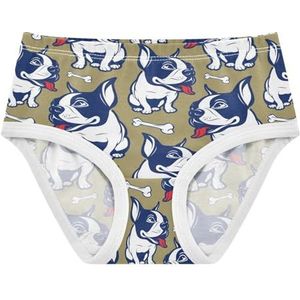 YOUJUNER Meisjesondergoed Leuke Hond Franse Bulldog Peuter Slipje Katoenen Broek Kleine Meisjes Slips Comfort Kids Onderbroek, Meerkleurig, 2 jaar