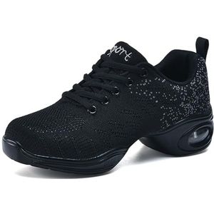 Hiuzylqx Dames dansschoenen Veterschoenen Ballroom Jazzschoenen Lichtgewicht Ademend Platform Mesh Sneakers Casual voor veel dansdisciplines,C,35 EU