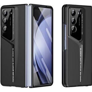 Telefoon Flip Case Cover, Compatibel met Samsung Galaxy Z Fold 5 hoesje met ingebouwde schermbeschermer, ultraslank, schokbestendig, krasbestendig, harde pc-beschermende telefoonhoes Compatibel met Ga