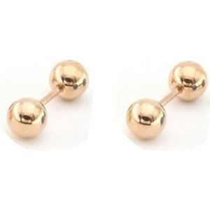 2 stuks Retro 2 3 4 5 6 8mm Heren Roestvrij Staal Bal Barbell Zwart Goud Kleur Mode Oor Piercing Studs Oorbellen