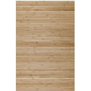 Natuurlijk antislip Bamboe Tapijt Ideaal voor woonkamer, hal, badkamer, enz. Houtenvloer-effect! Verkrijgbaar in grote maten en meerdere kleuren I Lichtbrüin, 160 x 240cm