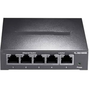 5-poorts Gigabit Ethernet-switch, 1000BASE-T-netwerkschakelaar, plug and play netwerkhub, internetsplitter, TL-SG1005D (maat: UK adapter)
