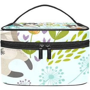 Wasbeer groene make-up organizer tas, reismake-up tas organizer case draagbare cosmetische tas voor vrouwen en meisjes toiletartikelen, Meerkleurig, 22.5x15x13.8cm/8.9x5.9x5.4in