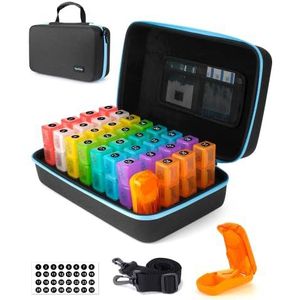 Yewltvep Maandelijkse pillenorganizer, 3 keer per dag met pillensnijder, 30 dagen pillenorganizer maandelijks, maand pillendoosorganizer met 31 dagelijkse compartimenten, pillenhouder met harde schaal