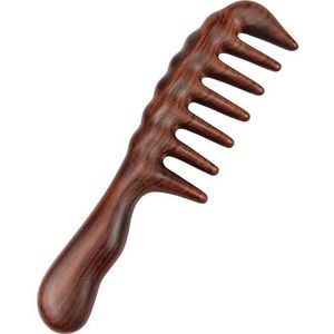 Haarkamm zum Entwirren - Breitzahn Holz Grober Kamm für Locken und lange Haare - Kein Statischer NatüRlicher Sandel Holz Massage Haar Kamm