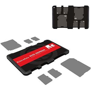 Kiorafoto Creditcard formaat geheugenkaarthouder opbergtas voor 2 SD-kaarten + 4 TF-kaarten, SD SDHC SDXC en TF Case Houder