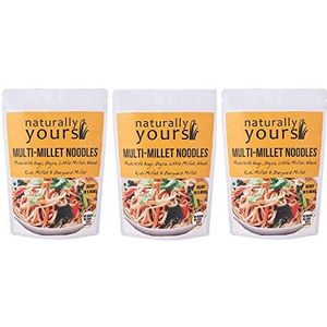 Naturally Yours Multi-Millet Noodles | No Refined Flour, Not Fried, Vegan, No Preservatives, Includes Seasoning Pack Inside | (Pack of 3, Each Pack Contains 180g)