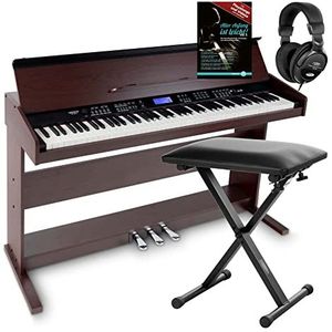 FunKey DP-88 II digitale piano bruin set met Economy keyboardbank, koptelefoon en pianomethode