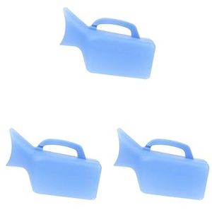 3 Set herbruikbare wasbare draagbare urinoirfles voor gehandicapte oudere vrouwen blauw, 1000 ml